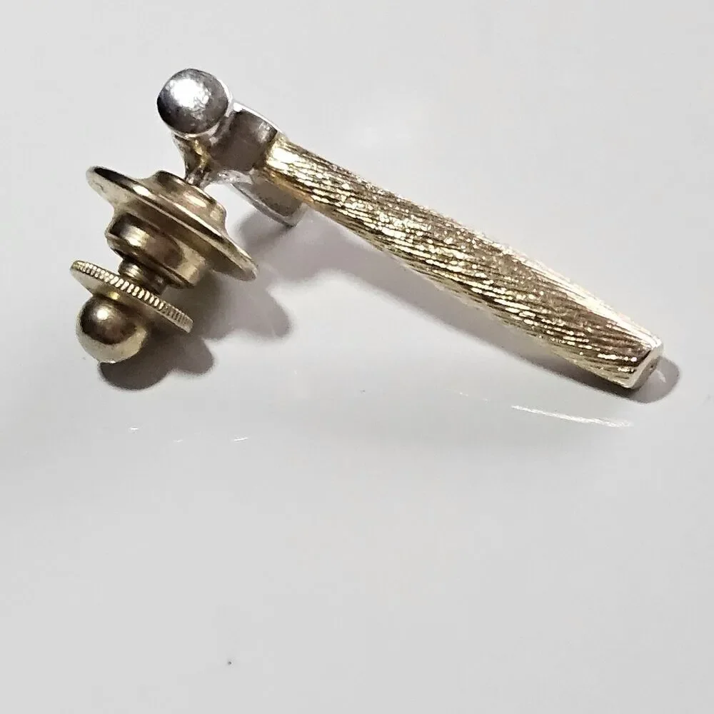 Avon Vintage Hammer Pin Tools Gold & Silver Tone Tie Tack - Picture 7 of 10